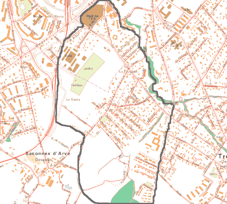 Plan du site de la Chapelle